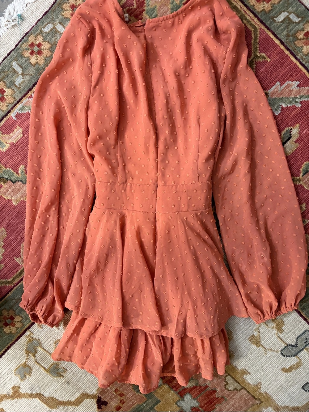 Entro Rust Swiss Dot Ruffle Romper Size Small - Picture 4 of 4